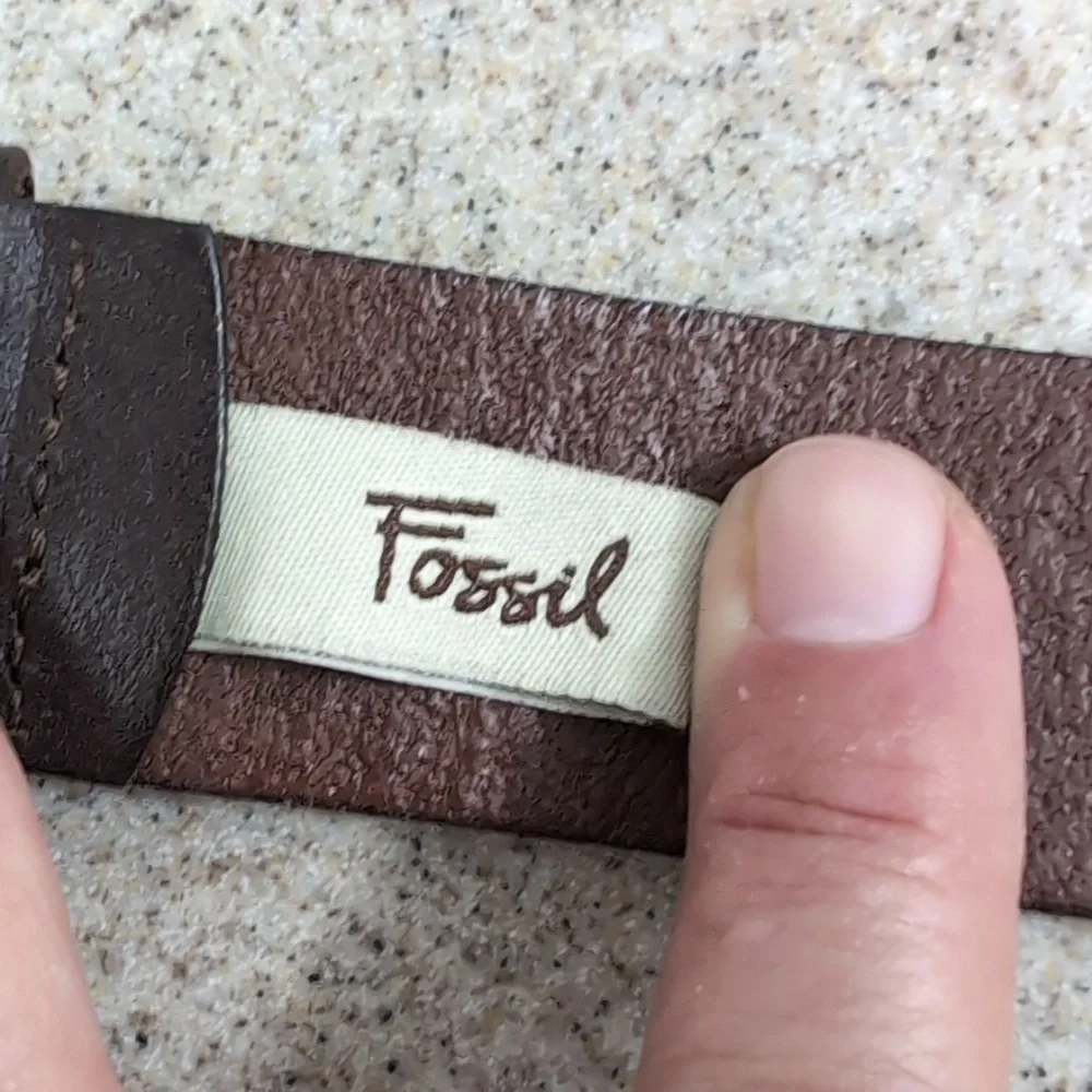 Fossil Brown Leather Belt, Size Men's Large
